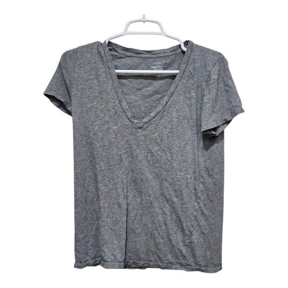 J.Crew Featherweight Slub Cotton Gray V-Neck T-Shirt M - Picture 1 of 8
